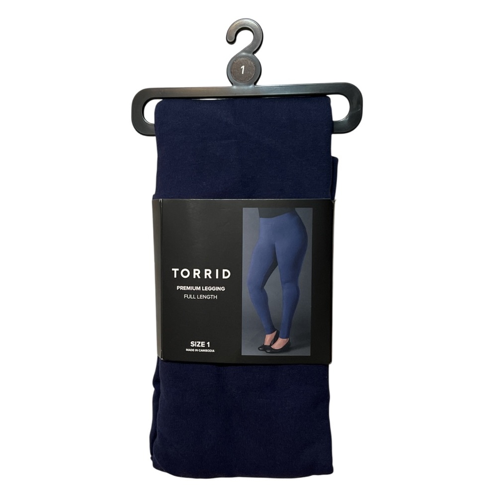 NWT Torrid Premium Blue Leggings Women’s Size 1 (14-16) High Rise Cotton Blend